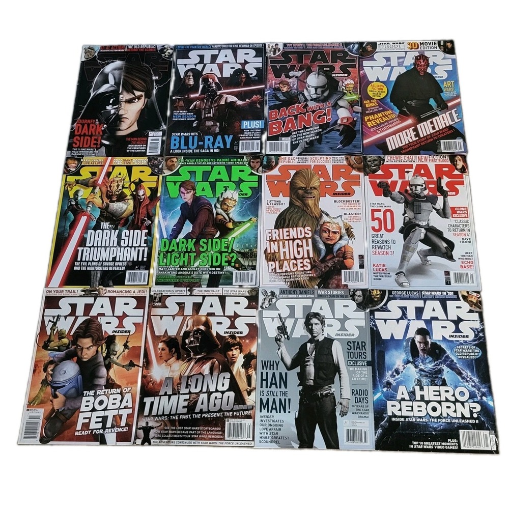 Star Wars Insider Magazine Lot Of 12 Mandalorian Andor Boba Fett Vader Rey Kylo